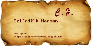 Czifrák Herman névjegykártya